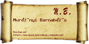 Murányi Barnabás névjegykártya
