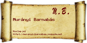 Murányi Barnabás névjegykártya